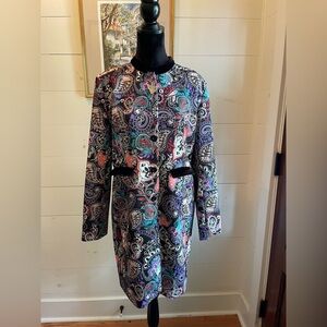 OC Order Plus Womens Carlisle Paisley Stylish Printed Coat Multicolor XXL